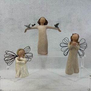 Lot of Willow Tree Figures - Happiness, Angel of Patience, Angel of Freedom